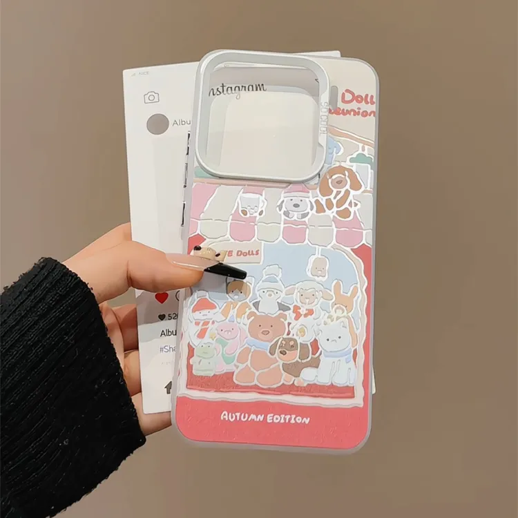 适用于【苹果华为/OPPO/VIVO】jallycat的玩偶小屋手机壳磨砂彩银