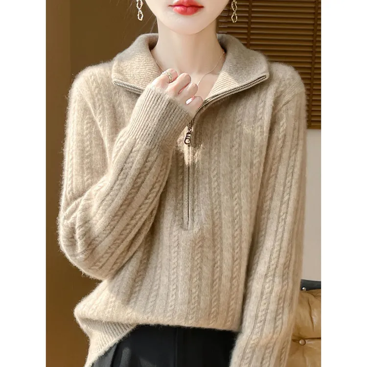 胖mm秋冬特大码翻领女士毛衣遮肚子显瘦上衣内搭可外穿针织打底衫