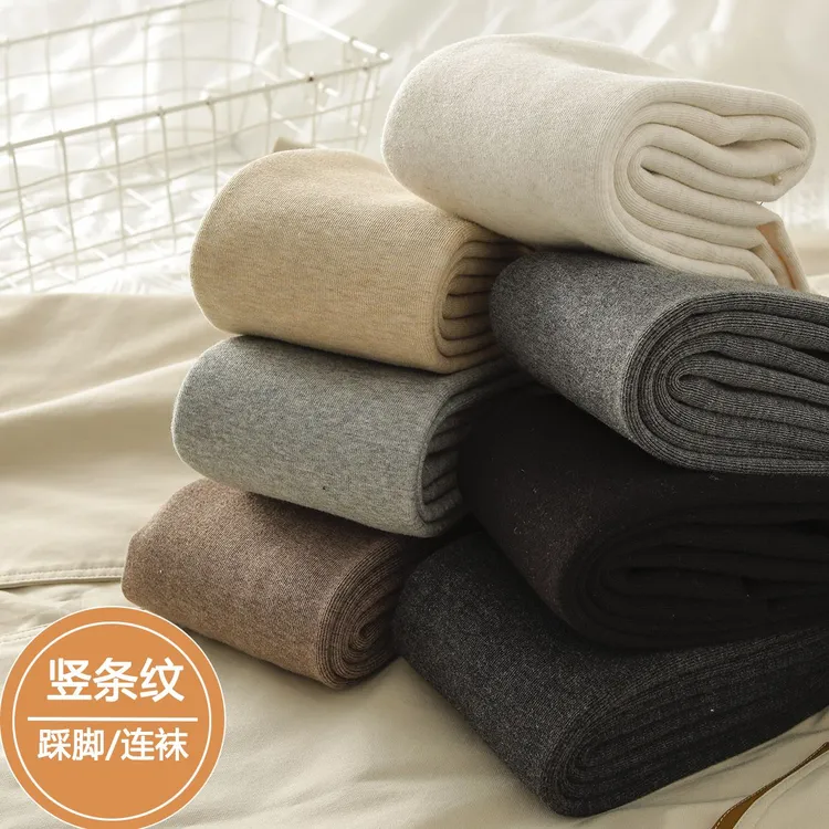 秋冬外穿打底裤女加绒加厚冬款收腹连裤袜仿羊绒螺纹保暖厚棉裤