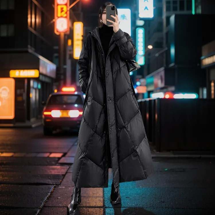 2025年新款女冬过膝中长款棉服大码胖mm宽松加厚棉衣时尚潮流外套