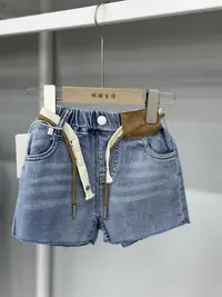 【林姐生活】儿童牛仔裤夏季2025新款短裤浅蓝色休闲裤