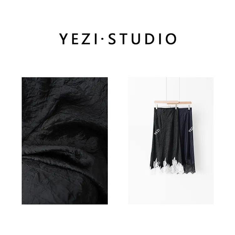 【树林女神裙】日本進口醋酸缎面绉睫毛蕾丝花边半裙24221237