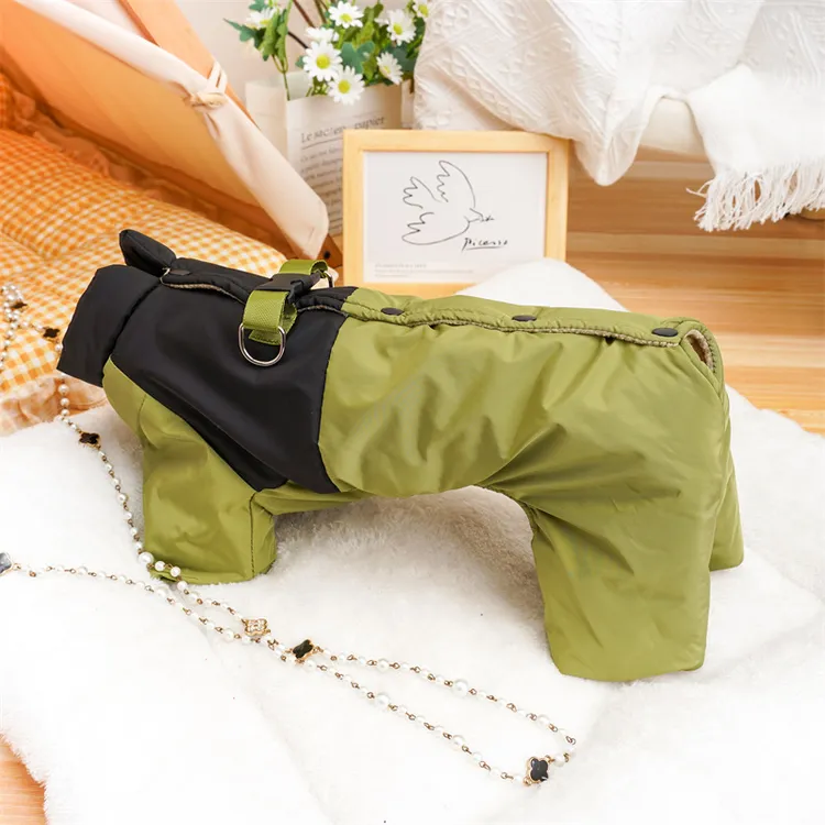 秋冬季宠物服咪拼接四腿棉服比熊泰迪型犬批