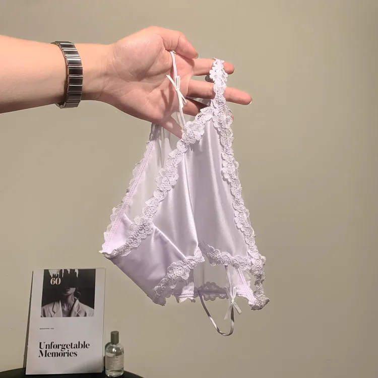 留洋千金·法式性感缎面蕾丝内裤女纯欲网纱透气女生三角裤