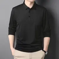 男士商务休闲长袖百搭翻领打底衫真口袋Polo衫/1801