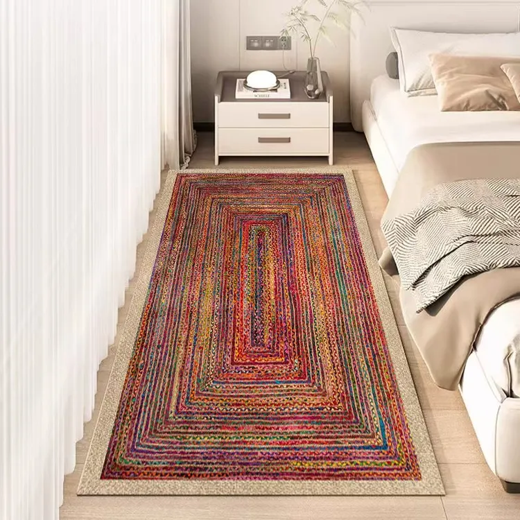 【60*160cm】彩色仿麻床边飘窗玄关走廊地毯地垫800g加厚