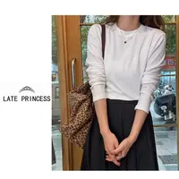 LATE PRINCESS迟到公主【白栀】秋装新款时尚显瘦打底衫长袖T恤