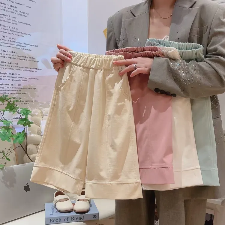 薄荷滑梯-亲子中大女童高定童装拼接巨冰垂百搭冰川阔腿山本裤