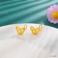 足金碎冰冰蝴蝶弯钩耳钉