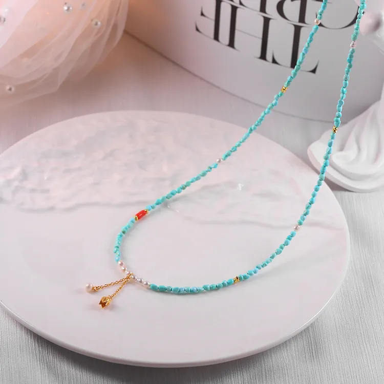 湖北绿松石随型DIY项链