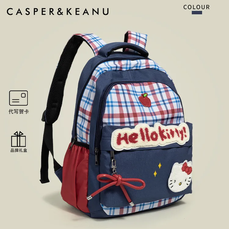 CASPER&KEANU可爱Kitty猫双肩包女2025新款轻便百搭学生上课书包