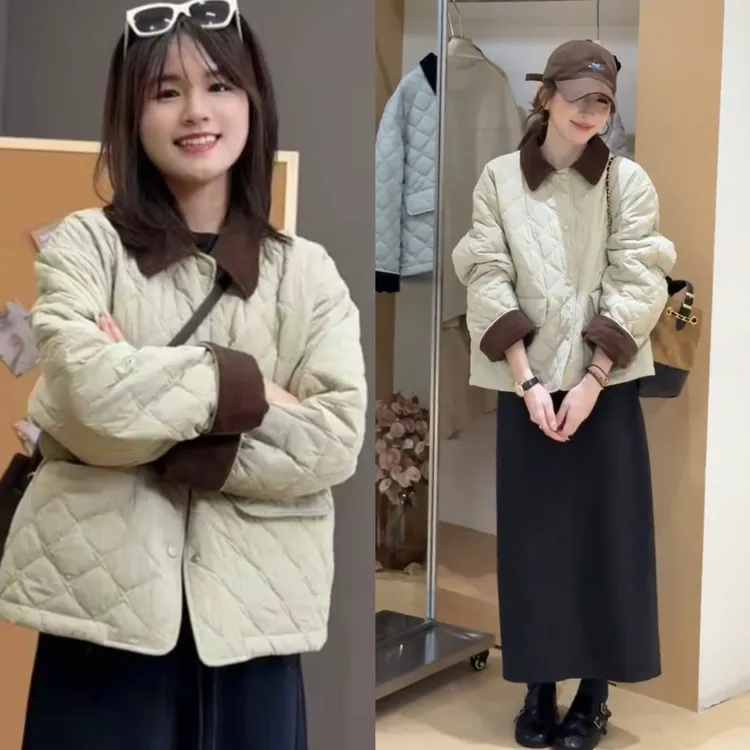 2025秋冬新款设计感超好看轻薄棉服短外套女韩系时尚洋气夹克上衣