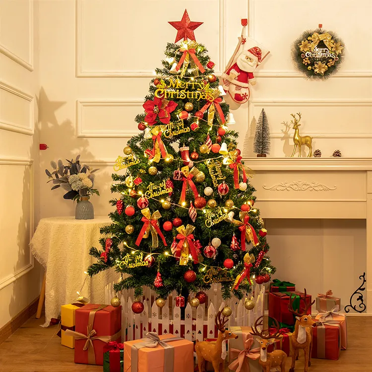 2025新款圣诞树家用套餐加密diy发光大型摆件高级感ins圣诞节装饰