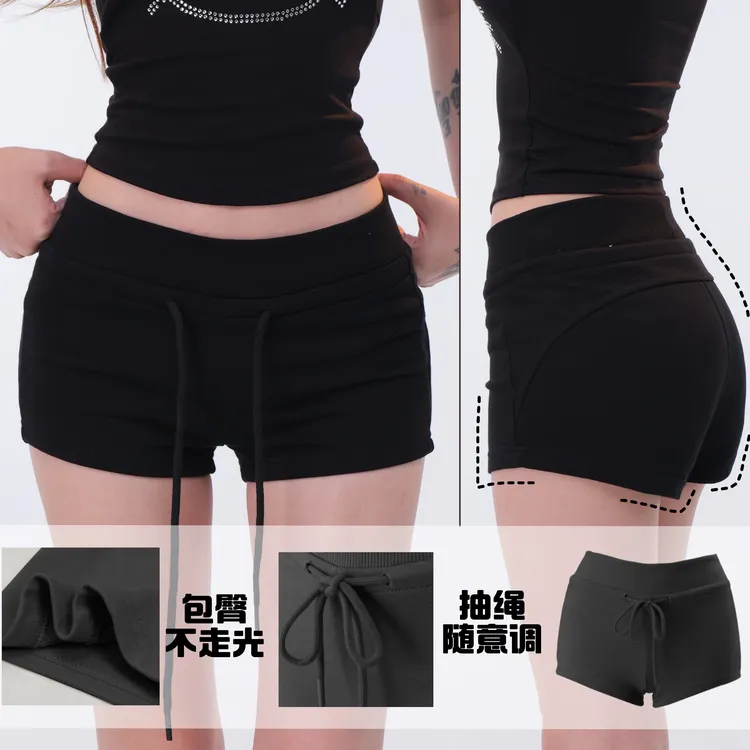 龙牙童推荐【时尚运动短裤】舒适低腰休闲百搭性感女士打底超短裤