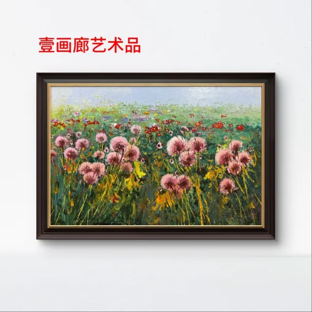 壹画廊艺术品美式欧式花卉纯手绘轻奢油画客厅沙发背景墙装饰画