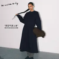 AAAD | Basic Wear 日常户外空气层保暖宽松套头圆领卫衣蓬松长裙