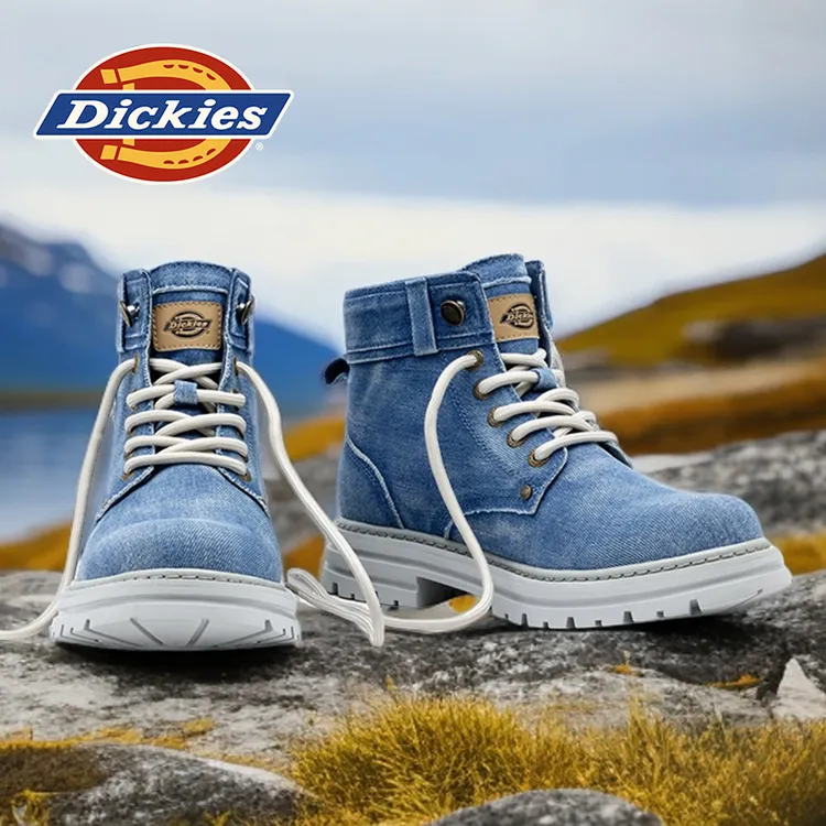 Dickies马丁靴情侣款2025新款冬季男鞋休闲英伦靴子水洗蓝工装靴