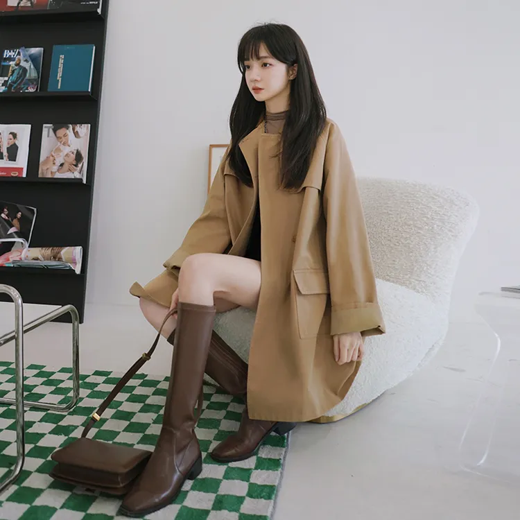 今年流行法式中长款风衣女小个子2025春秋新款高级感气质垂感外套