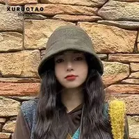 XURUOTAO 【墨绿洋气帽】50羊毛混纺百搭氛围感墨绿色帽子 T5688