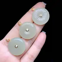 【董先生专享】D26236-18K金镶嵌和田玉吊坠-多样性发其一-21*5mm