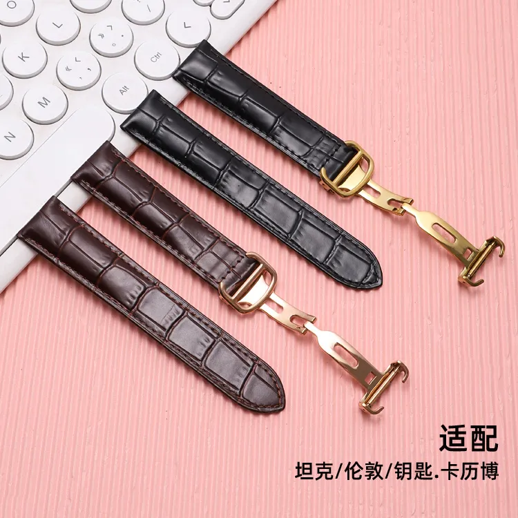 代用卡地亚表带坦克TANK伦敦solo钥匙卡历博真皮头层牛皮男女通用