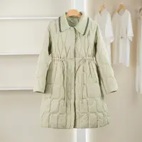 麦迪尚品 5090721 冬季时尚简约收腰长款羽绒服外套品牌女装