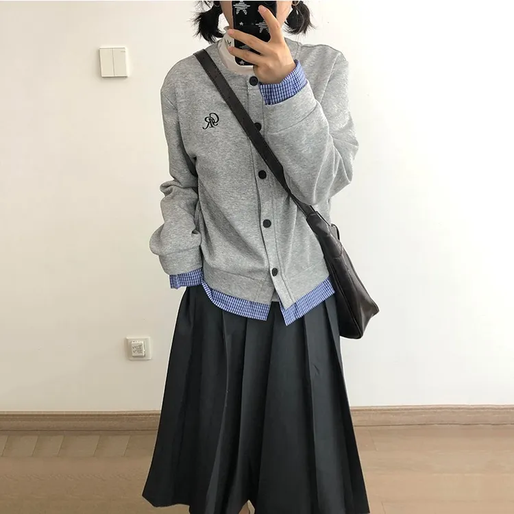 原野的空间秋季早秋假两件开衫卫衣女2025新款外套女小个子上衣