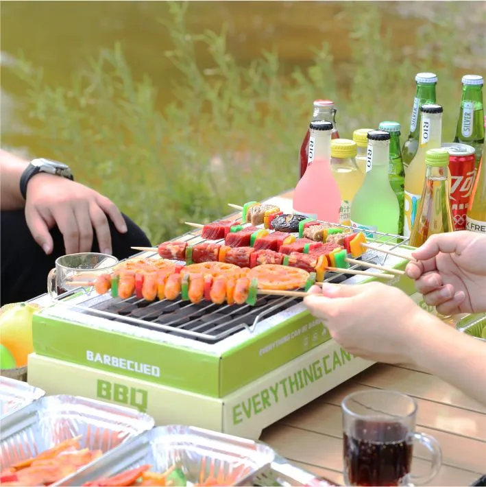 聚会一次性烧烤炉家庭无烟碳烤炉露营木炭烧烤架户外烤肉炉便携式