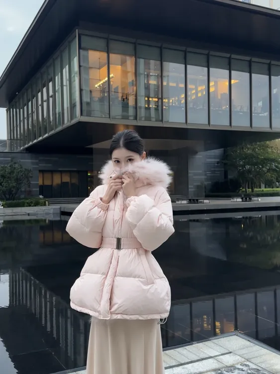 春日部【薄荷雾凇】韩版百搭收腰女士保暖氛围感羽绒服外套01241