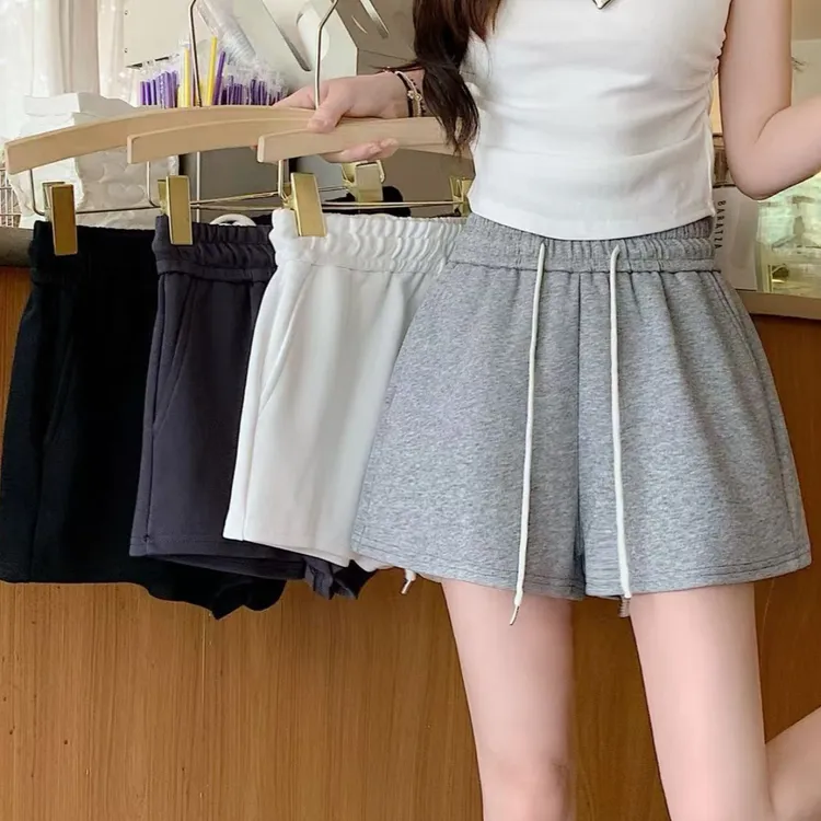 2025大码女装新款高腰韩版休闲宽松时尚运动松紧腰短裤洋气衣服女