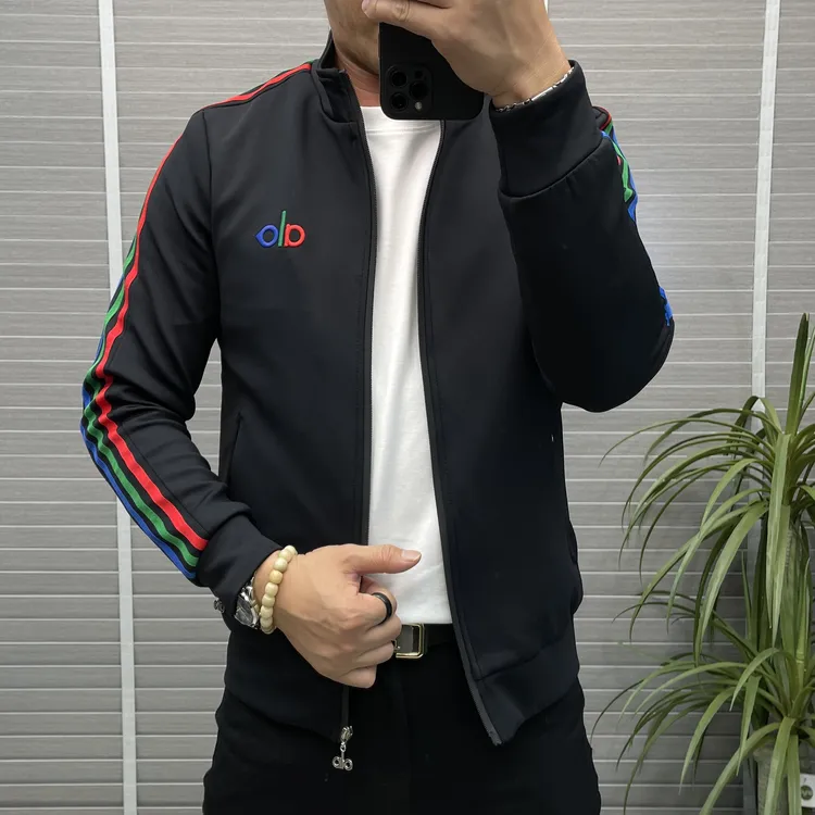 男士夹克立领修身拼接外套秋季新款运动休闲潮流百搭韩版帅气