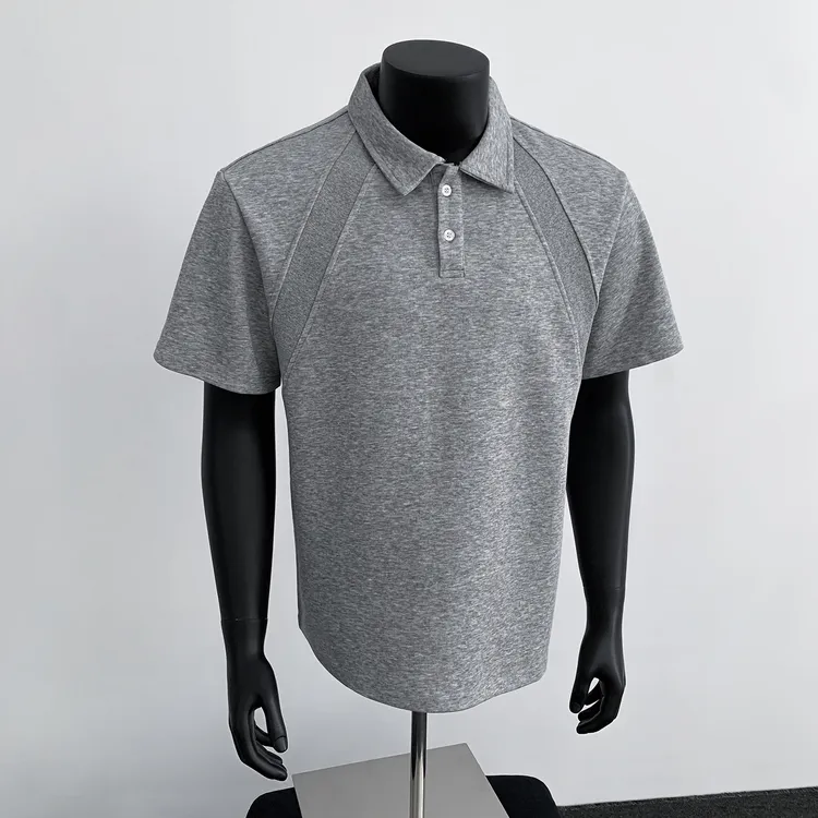 美式正肩短袖polo衫男宽松夏季重磅体恤休闲翻领T恤cleanfit半袖