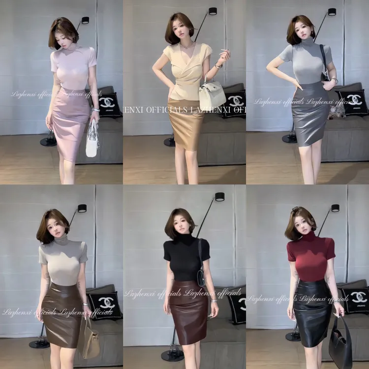 希野逸儿【娇贵千金】2025秋季新款皮裙半身裙女高腰包臀裙一步裙
