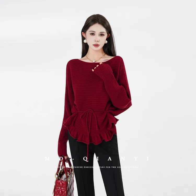 MD定制·杨千亿【岁华之礼】2025冬季厚款圆领休闲显瘦羊毛针织衫