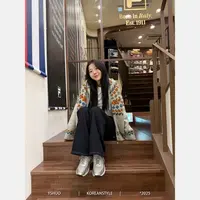 【灵动感】慵懒感韩系连帽针织费尔岛撞色小众开衫外套 25571