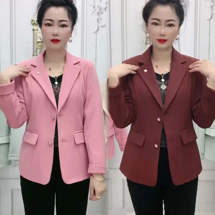2025春秋修身西装外套新款时尚气质全衬西服洋气减龄妈妈显瘦上衣
