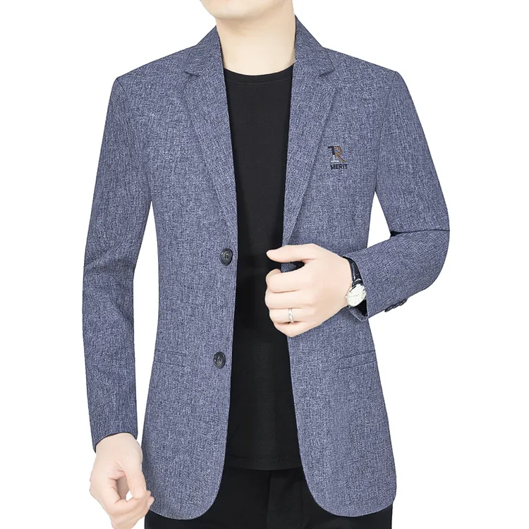 新款西服上装男士春秋休闲西装薄款春季商务男装上衣潮流爸爸装
