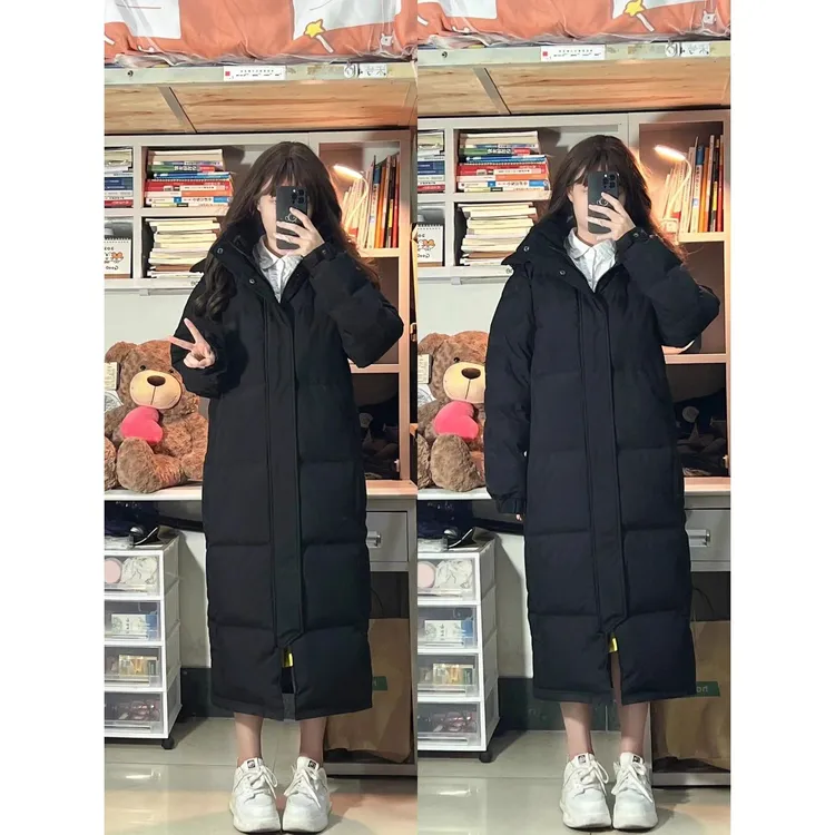 长款羽绒棉服女中戏同款冬季棉衣2025新款韩版过膝加厚宽松棉服