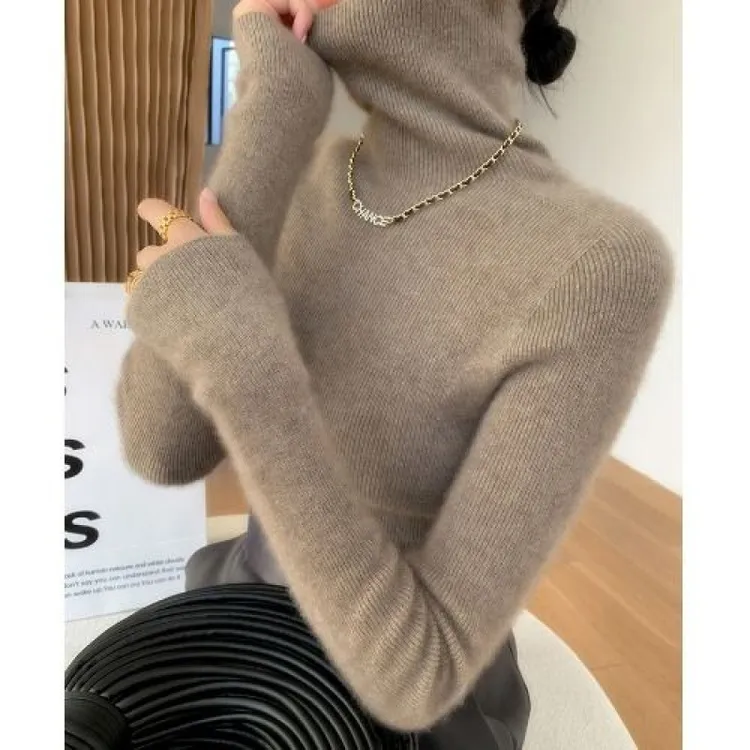 高领加厚内搭打底毛衣女秋冬季新款高级感软糯修身针织衫上衣