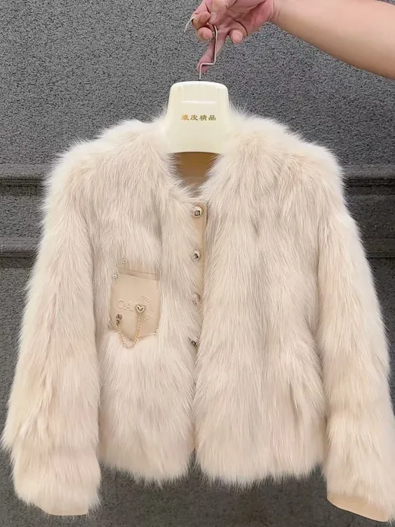 DOUSHEHUI   人间轻语狐狸毛绵羊皮皮草服饰外套