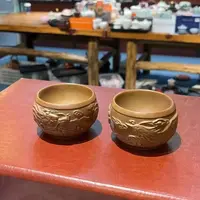 秋香茶具  粗陶龙凤缸杯对杯情侣对杯主人杯品茗杯-2360