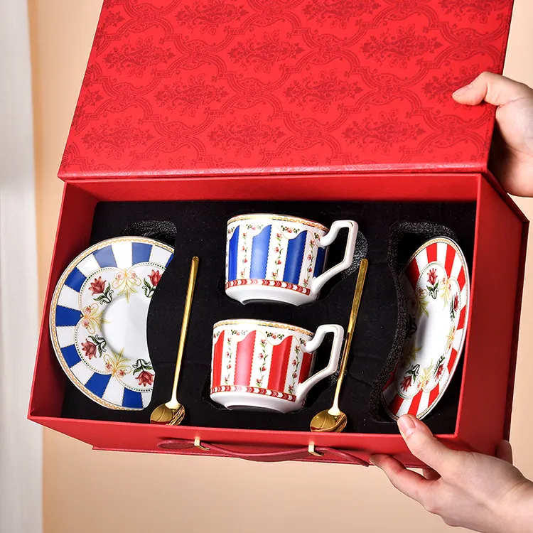 英式下午茶茶高档咖啡杯碟礼盒乔迁送礼礼盒送新人伴手礼轻奢茶杯