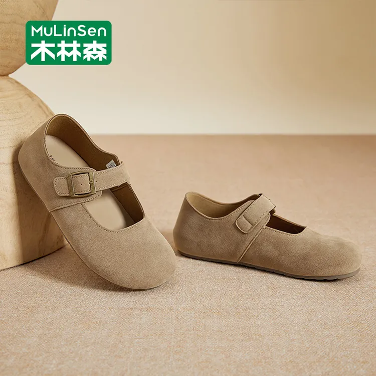 木林森玛丽珍女鞋2025新款勃肯鞋夏季配裙子小皮鞋女森系复古单鞋
