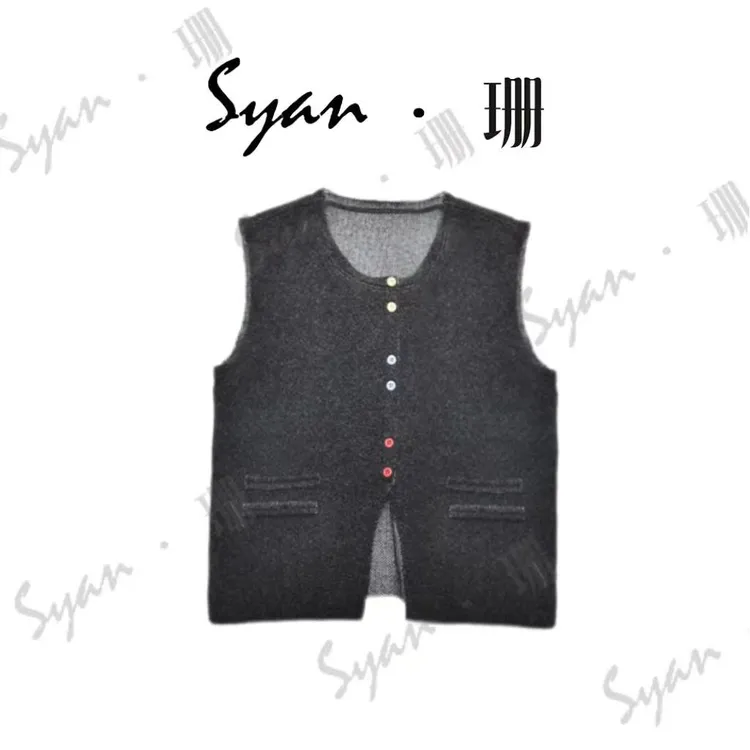 Syan【小彩扣】新款冬季纯色时尚休闲简约气质经典设计师款马甲