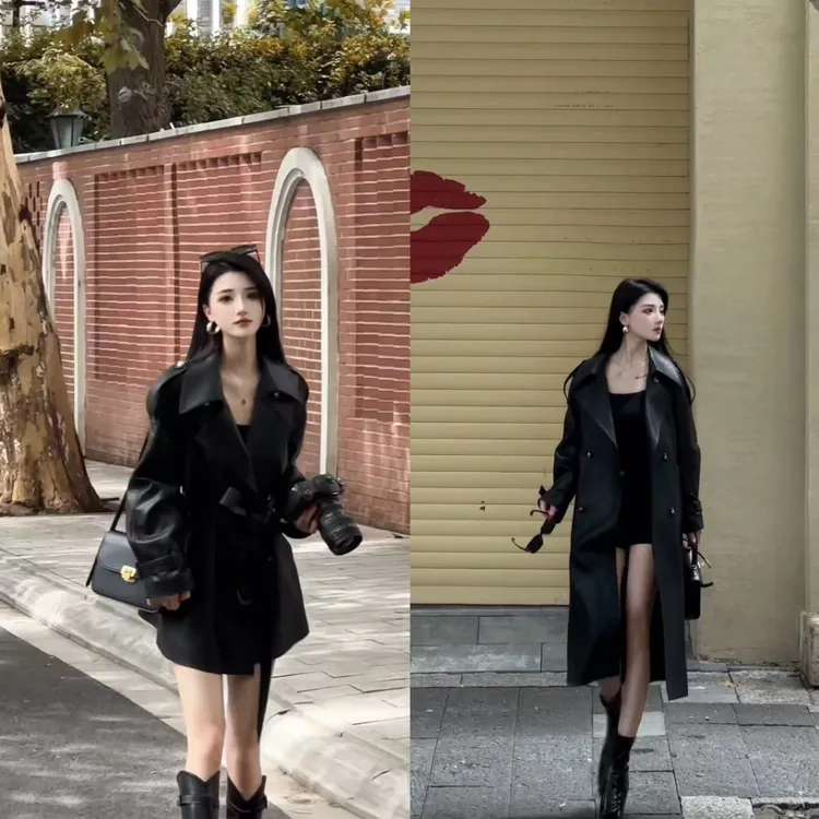 【冬季加厚款】真皮皮衣女中长款宽松时尚绵羊皮风衣高级感外套