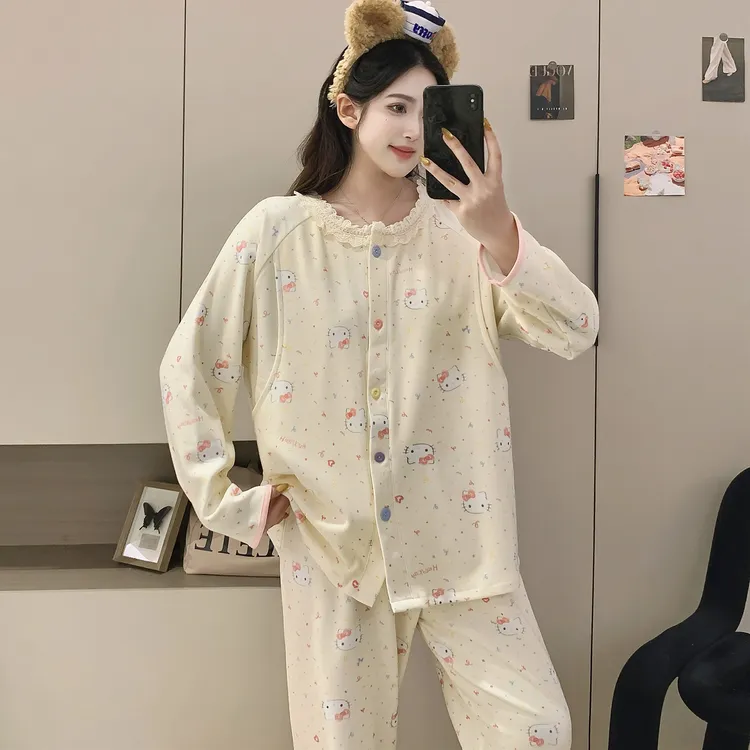 大码德绒孕妇睡衣秋冬款哺乳月子服待产妇怀孕期产后家居服可外穿