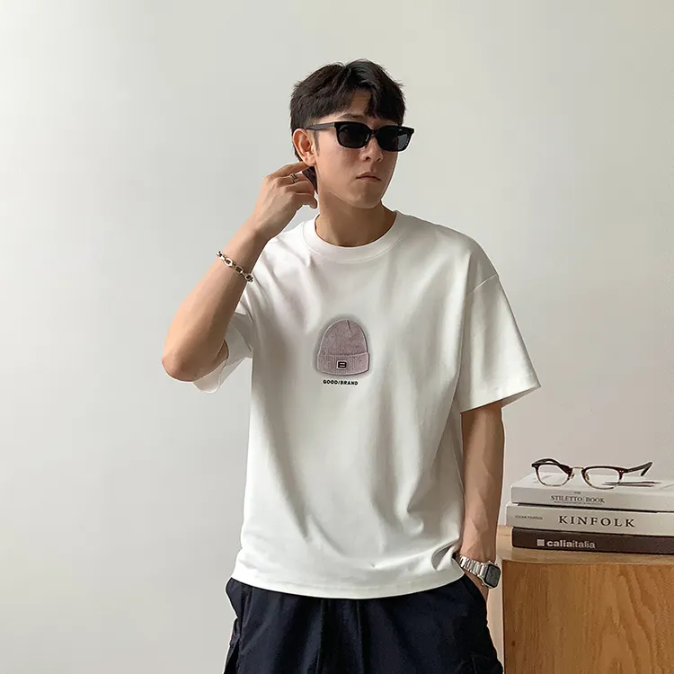 徐太浪240g透气趣味印花短袖T恤男夏季2025新款宽松中袖青年上衣