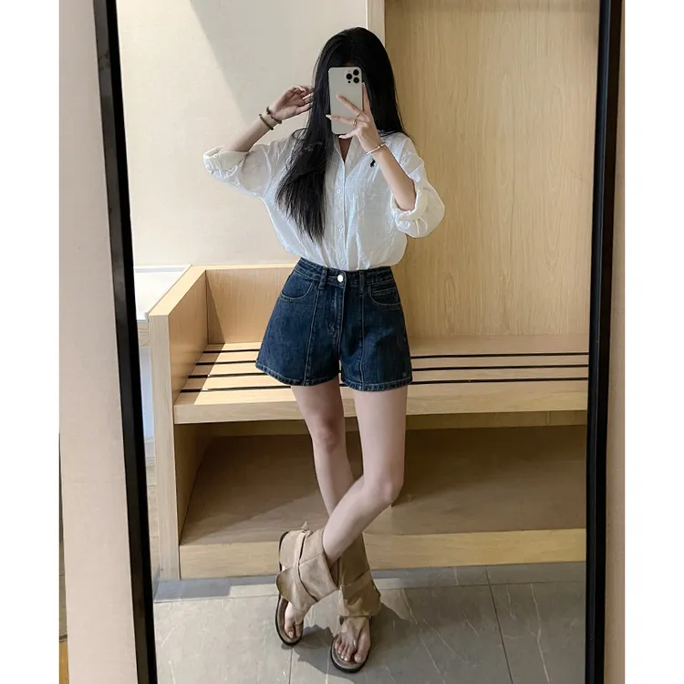 牛仔短裤女韩版百搭a字显瘦阔腿热裤休闲2025秋季新款时尚潮流