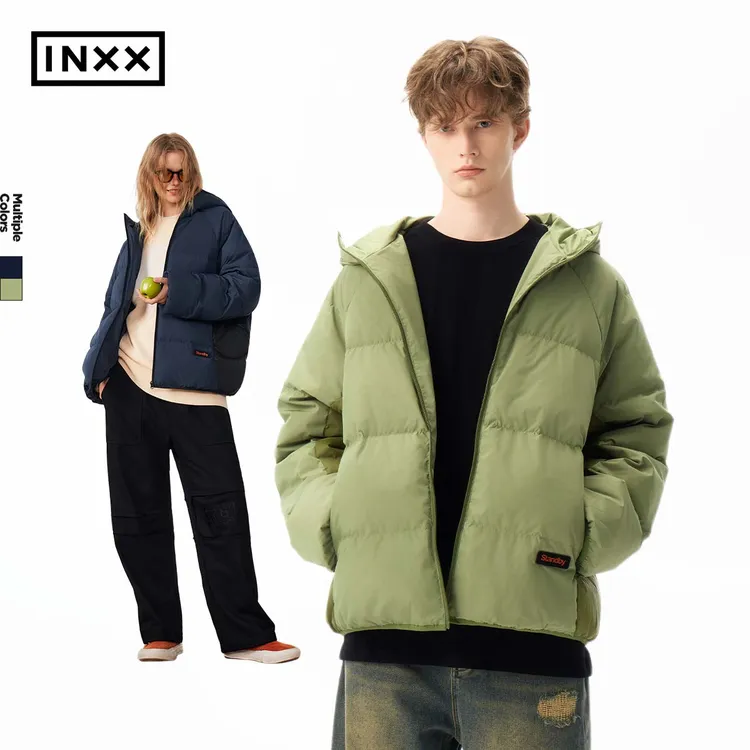 【INXX】Standby潮牌纯色拼接户外短款羽绒服男女同款XME4151448