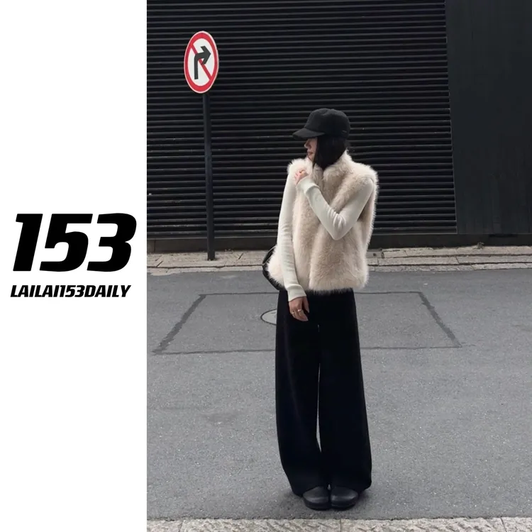 【153的日常】高定纹理羊毛裤小个子女生秋冬通勤穿搭直筒25DK9081